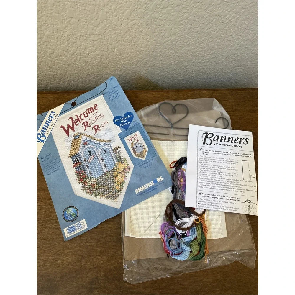 Dimensions Cross Stitch Kit Welcome To Our Reading Room Banner‎ Not Started/Open
